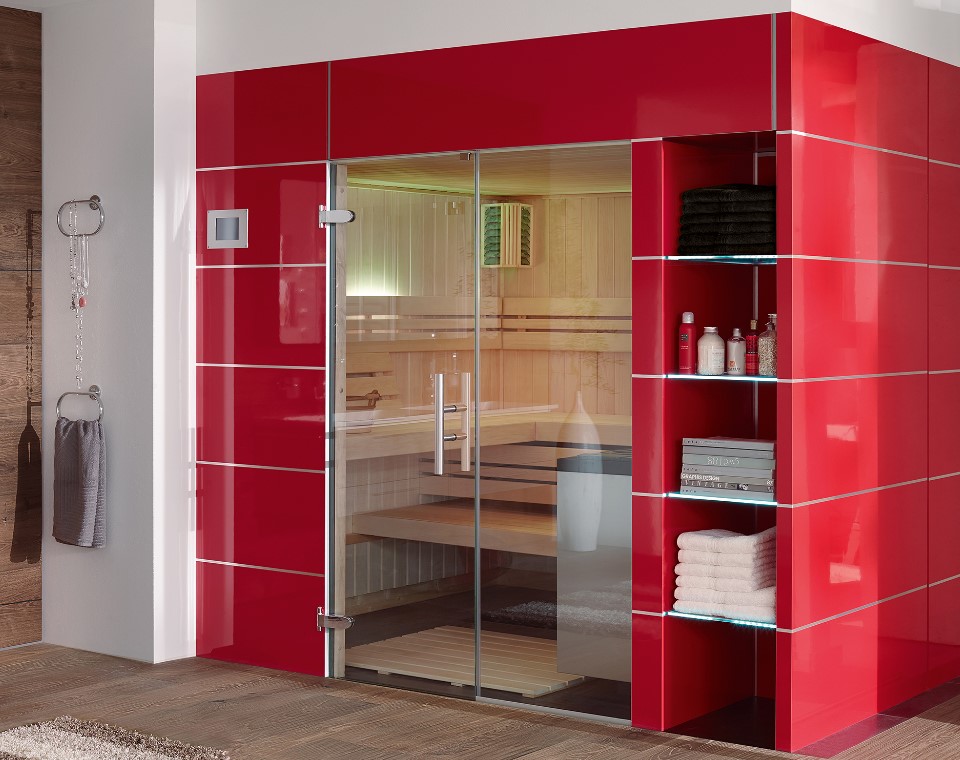 Design Sauna Red Cube nach Maß Design Sauna Red Cube nach Maß
