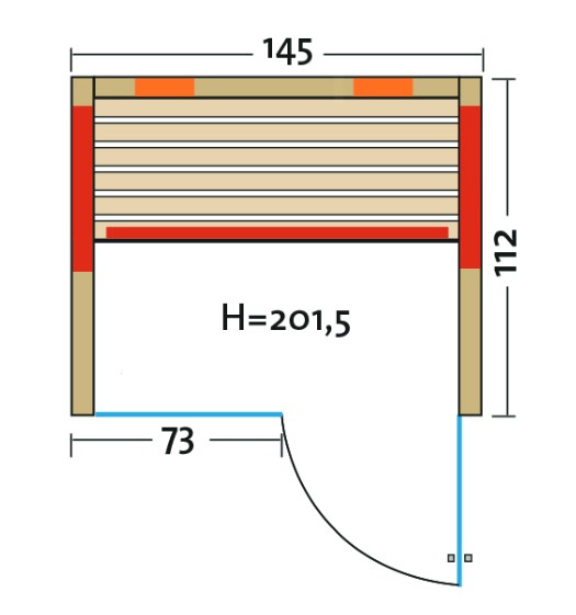 Infraworld Infrarotkabine Fusion Glas 145 Fichte RG