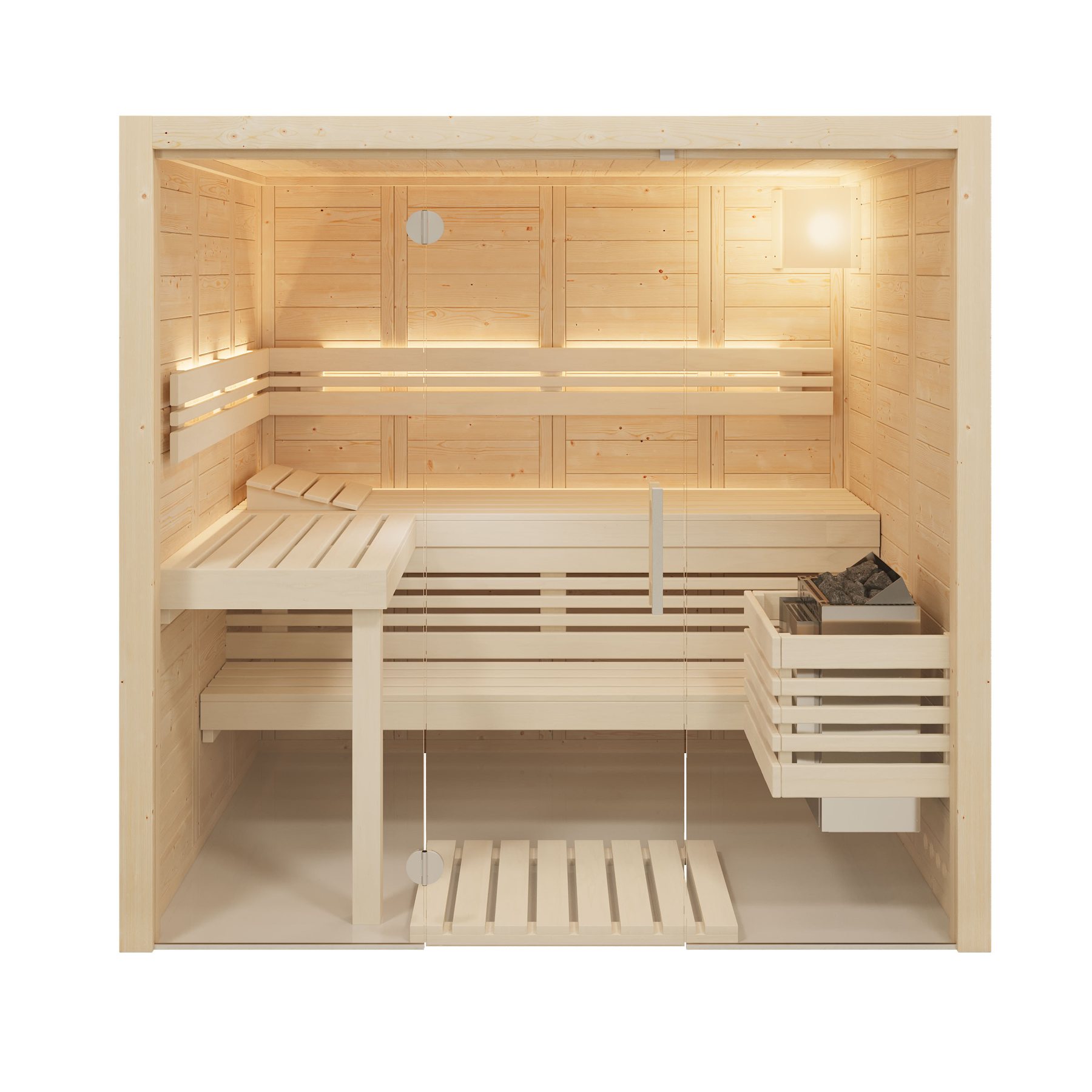 Infraworld Massivholzsauna Solido Glas 170