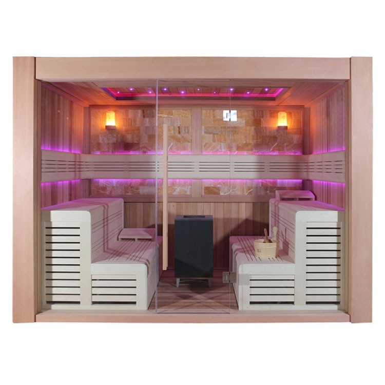 Finnische Sauna AWT E1400D aus Zedernholz inkl. Saunaofen EOS Cubo / 300 x 200 Finnische Sauna AWT E1400D aus Zedernholz inkl. Saunaofen EOS Cubo / 300 x 200