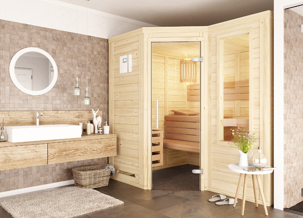 Luxus Massivholzsauna Star 6-Eck nach Maß Luxus Massivholzsauna Star 6-Eck nach Maß