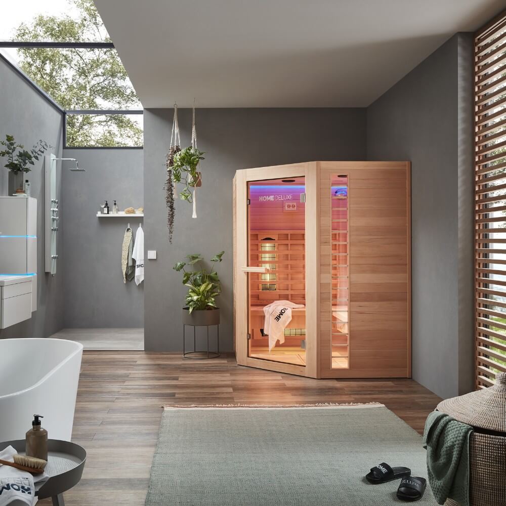 Sauna infrarouge Redsun XXL Deluxe émetteurs à spectre complet / 150 x 150 x 190