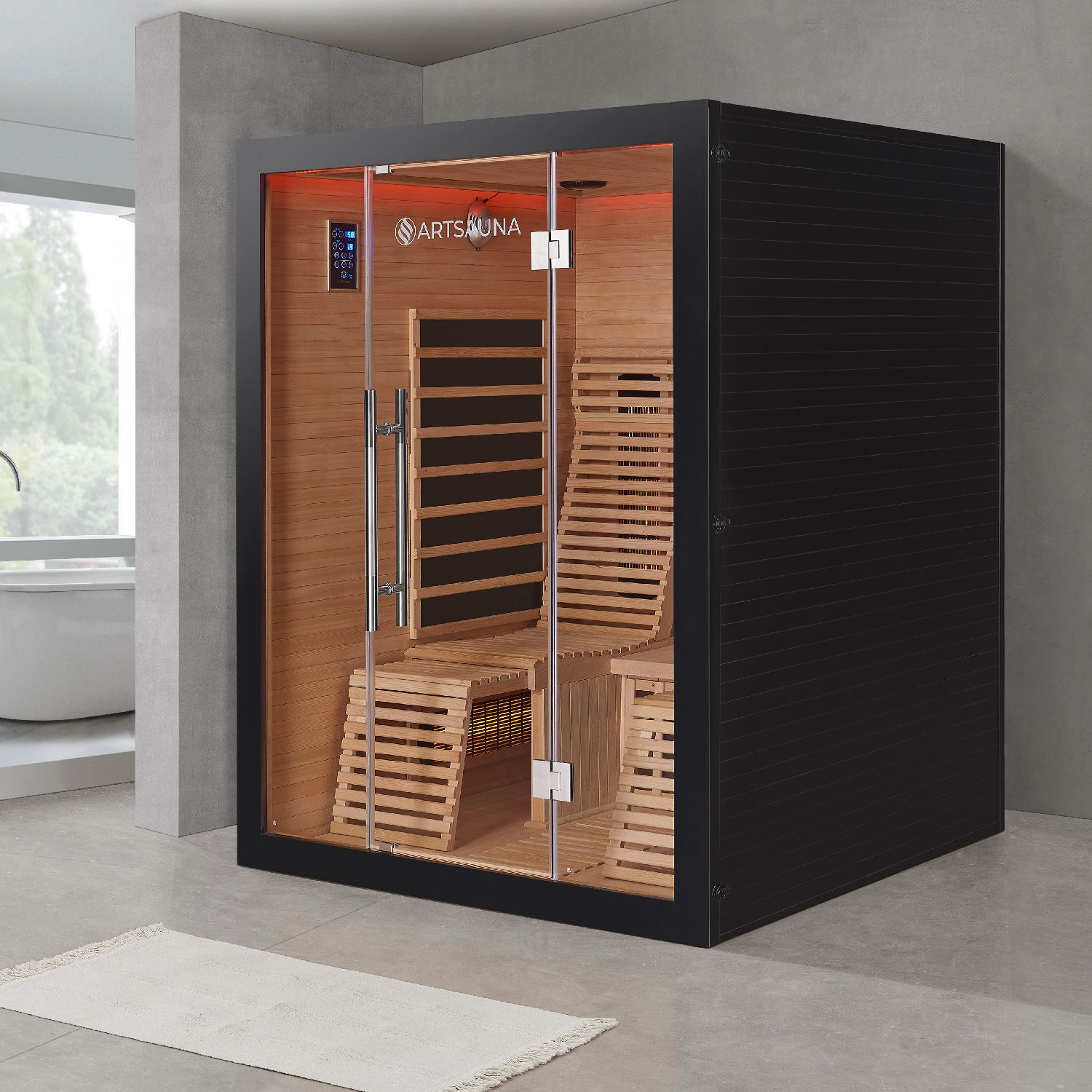 Infrarotkabine Helsinki 150 Dual Black / 150 x 150 cm Infrarotkabine Helsinki 150 Dual Black / 150 x 150 cm
