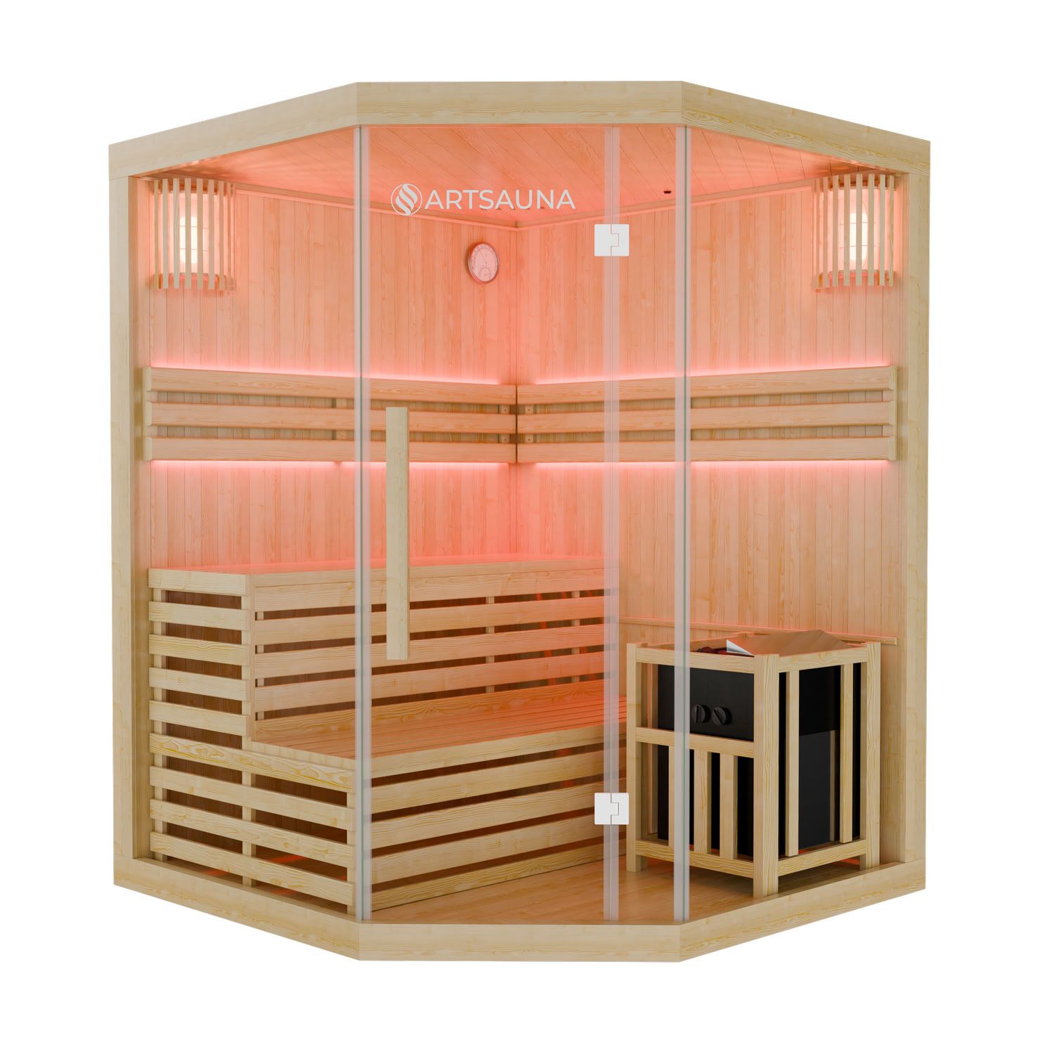 Finnische Sauna Espoo 150 aus Hemlockholz