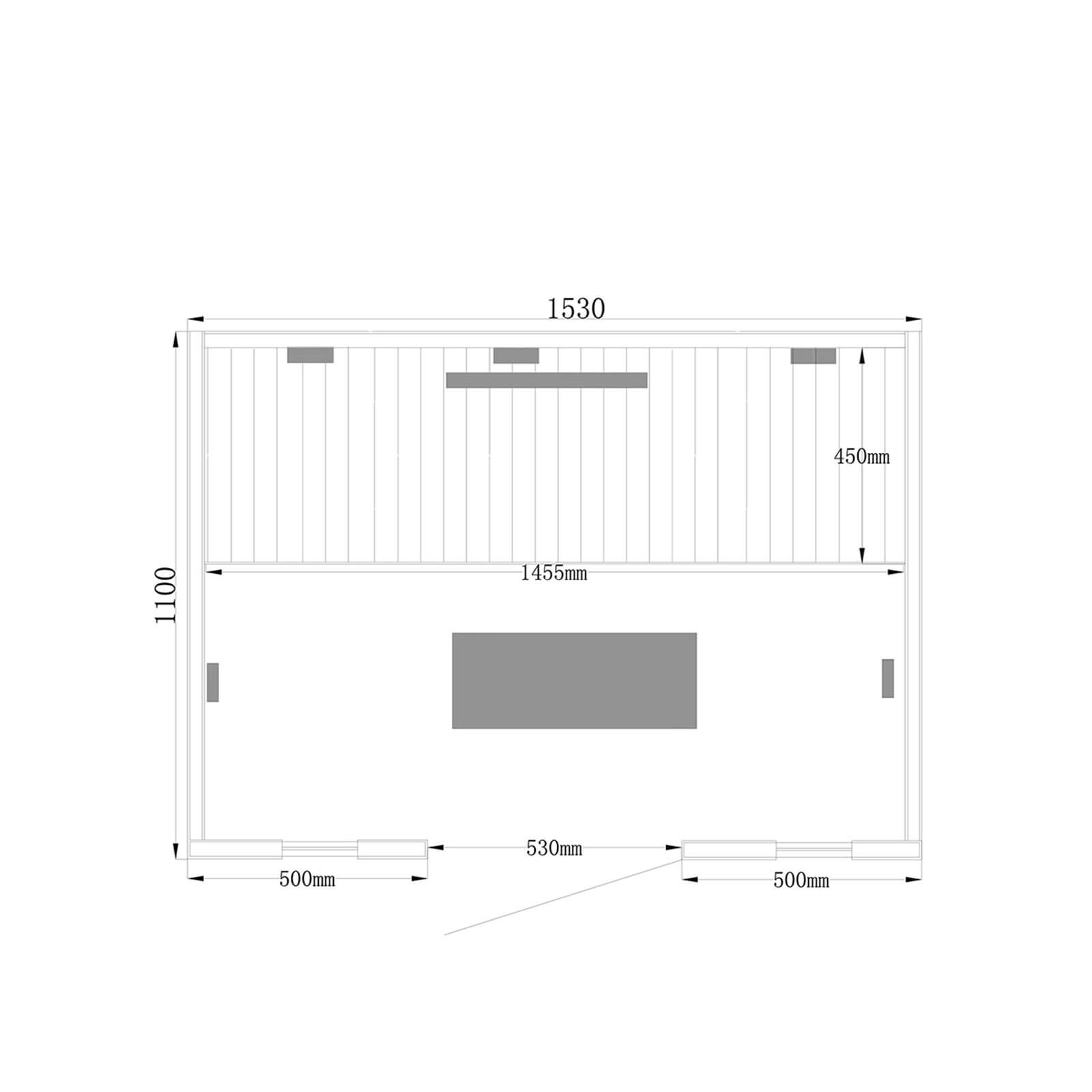 Infrarotsauna Redsun L Deluxe Vollspektrumstrahler 153 x 110 x 190 cm