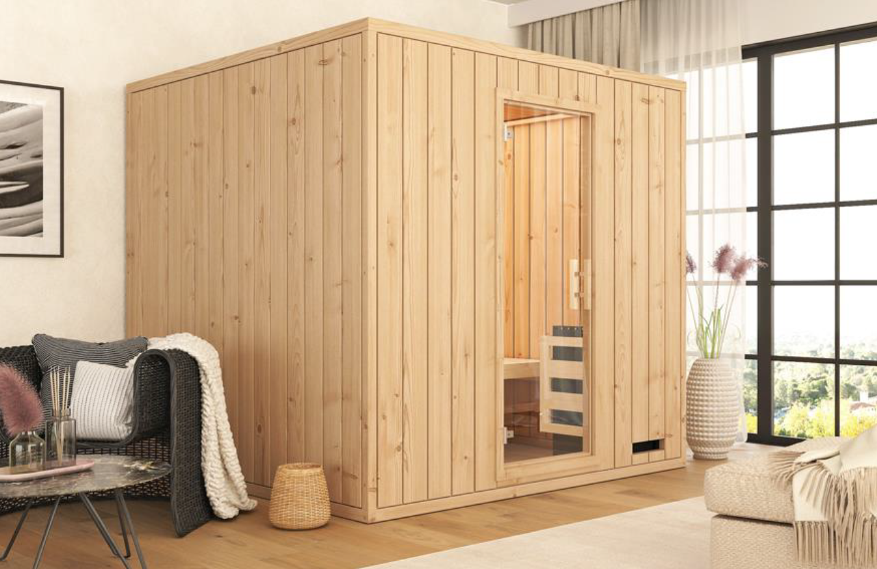 Premium-Massivholzsauna Tyla Maßanfertigung