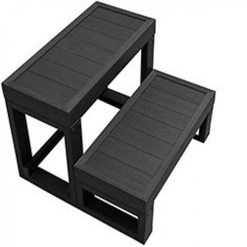 Wasserfeste Kunststofftreppe für Outdoor Whirlpools Happy schwarz Wasserfeste Kunststofftreppe für Outdoor Whirlpools Happy schwarz