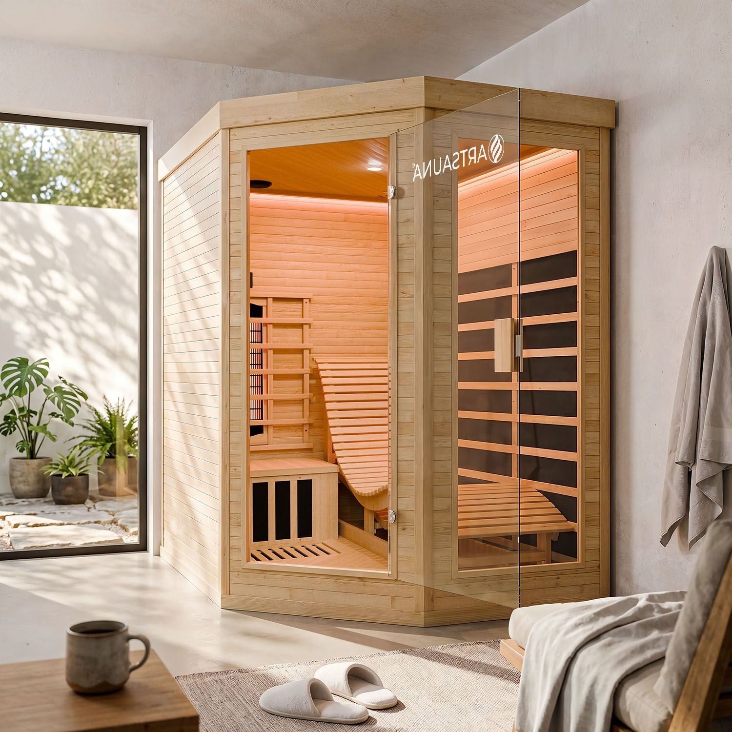 Infrarotkabine Esbjerg, aus Hemlockholz 190 x 130 x 190