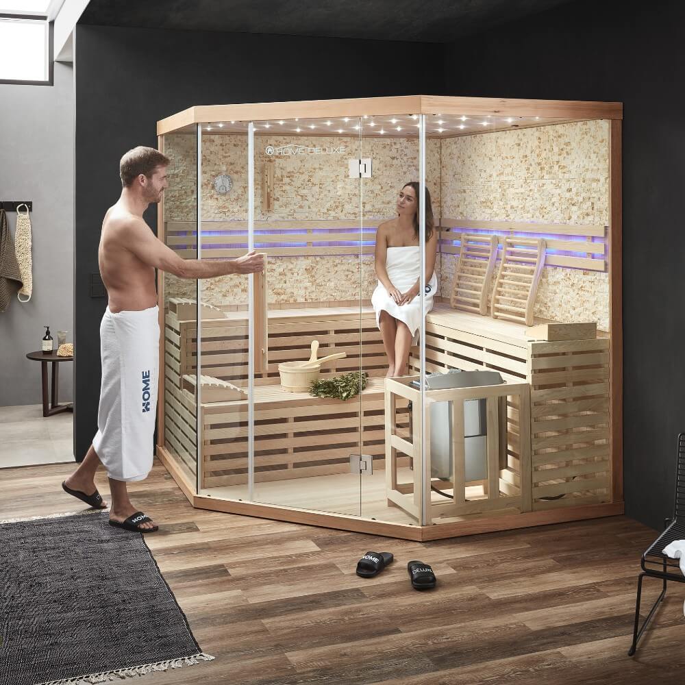 Sauna traditionnel Skyline XL BIG mur en pierre artificielle