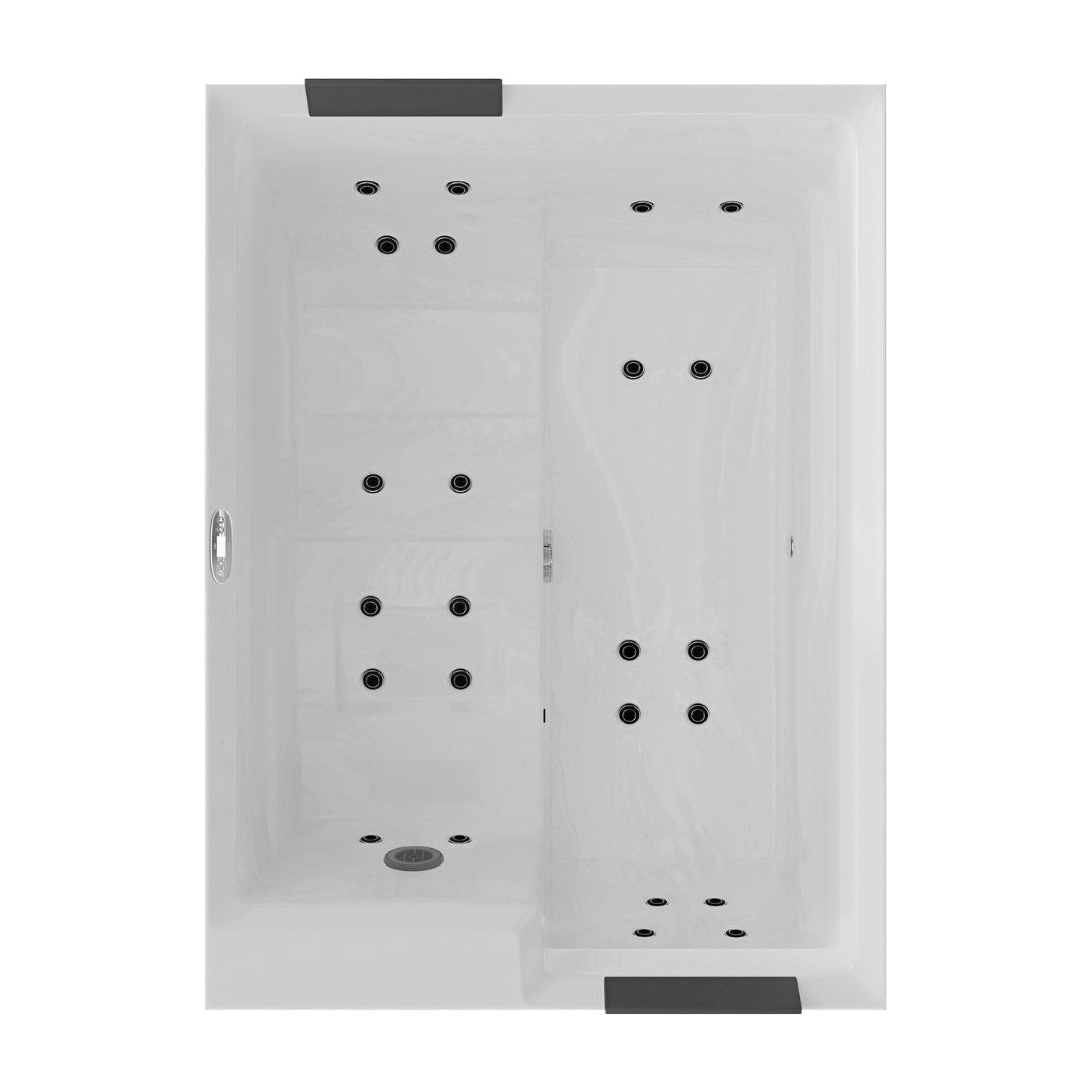 Outdoor Whirlpool ZADAR WHITE inkl. Abdeckung + Stiege 190x140x70 cm frostsicher