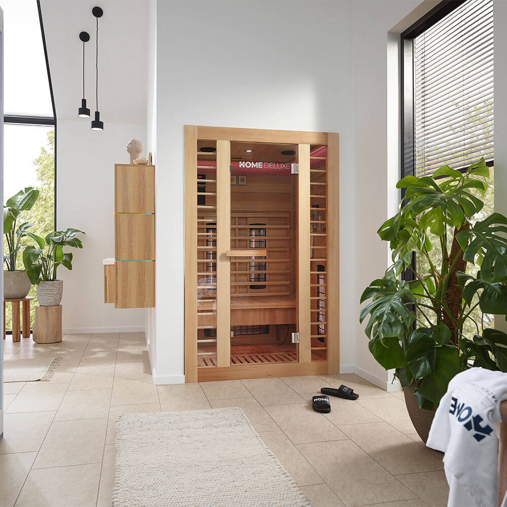 Infrarød sauna Redsun M Deluxe med fuldspektrumstrålere 120 x 105 x 190 cm