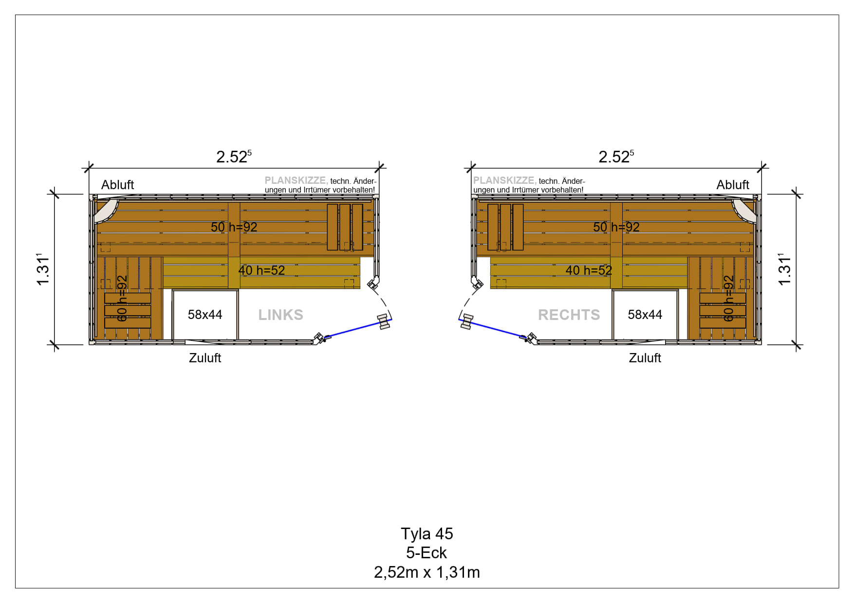 Sauna premium de madera maciza Tyla pentagonal fabricada a medida
