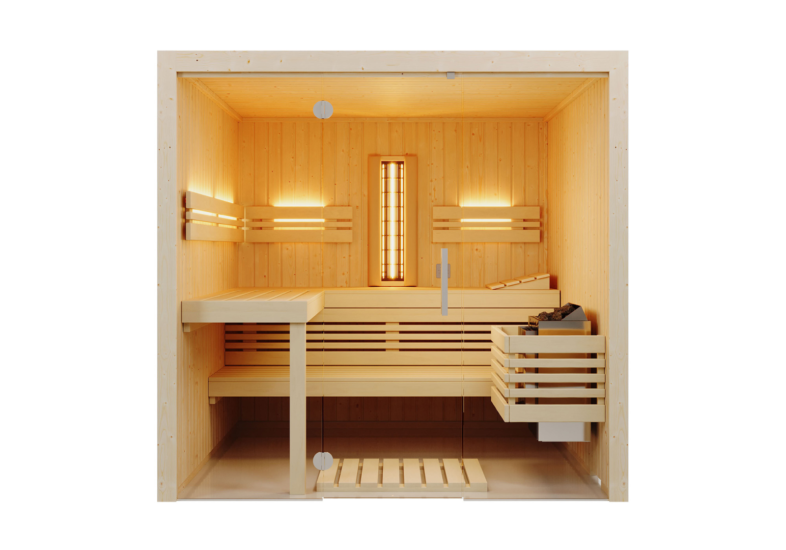 Sauna kombi Infraworld Panorama Complete z promiennikami ABC 210x162 cm