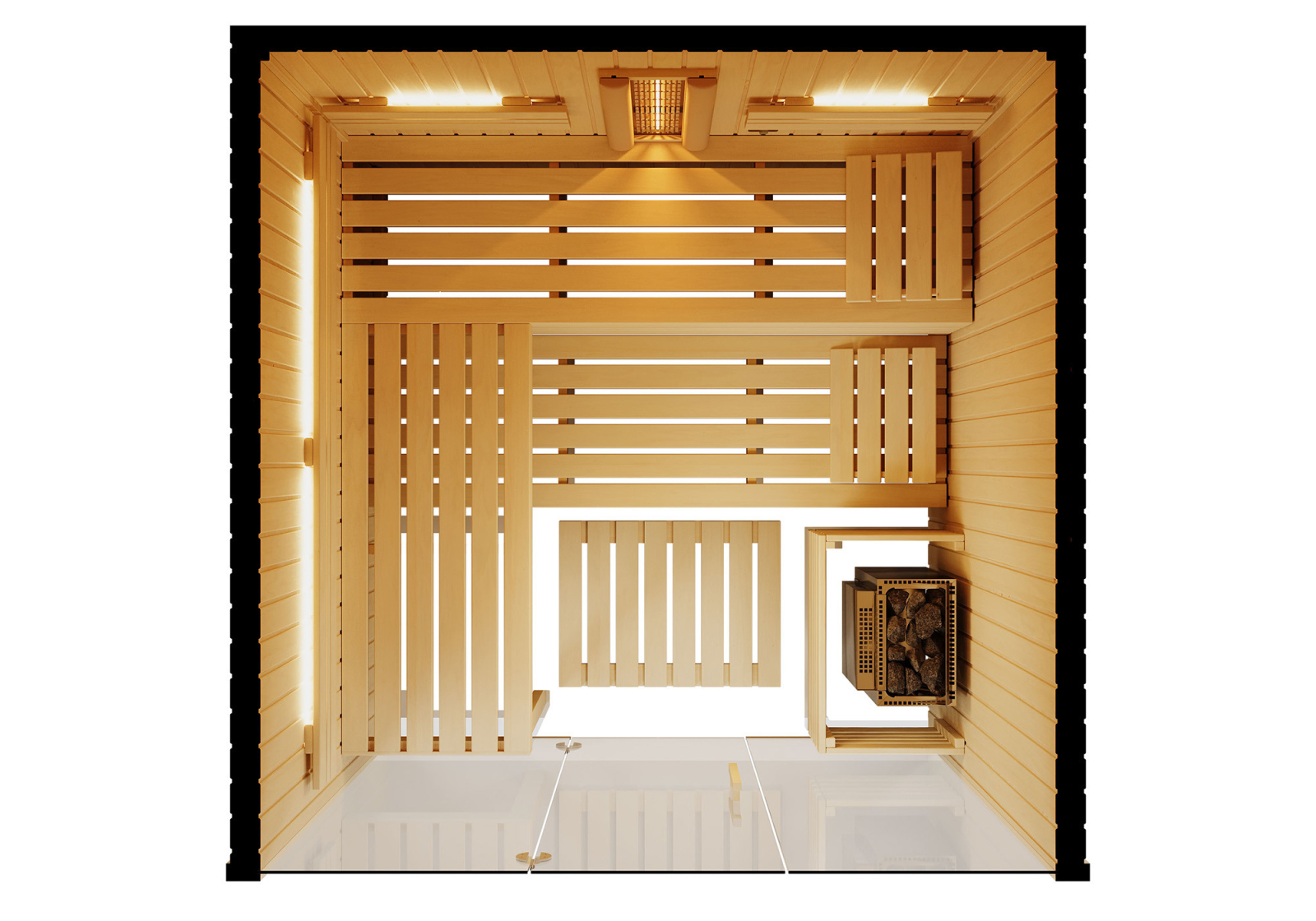 Sauna kombi Infraworld Panorama Complete z promiennikami ABC 210x162 cm
