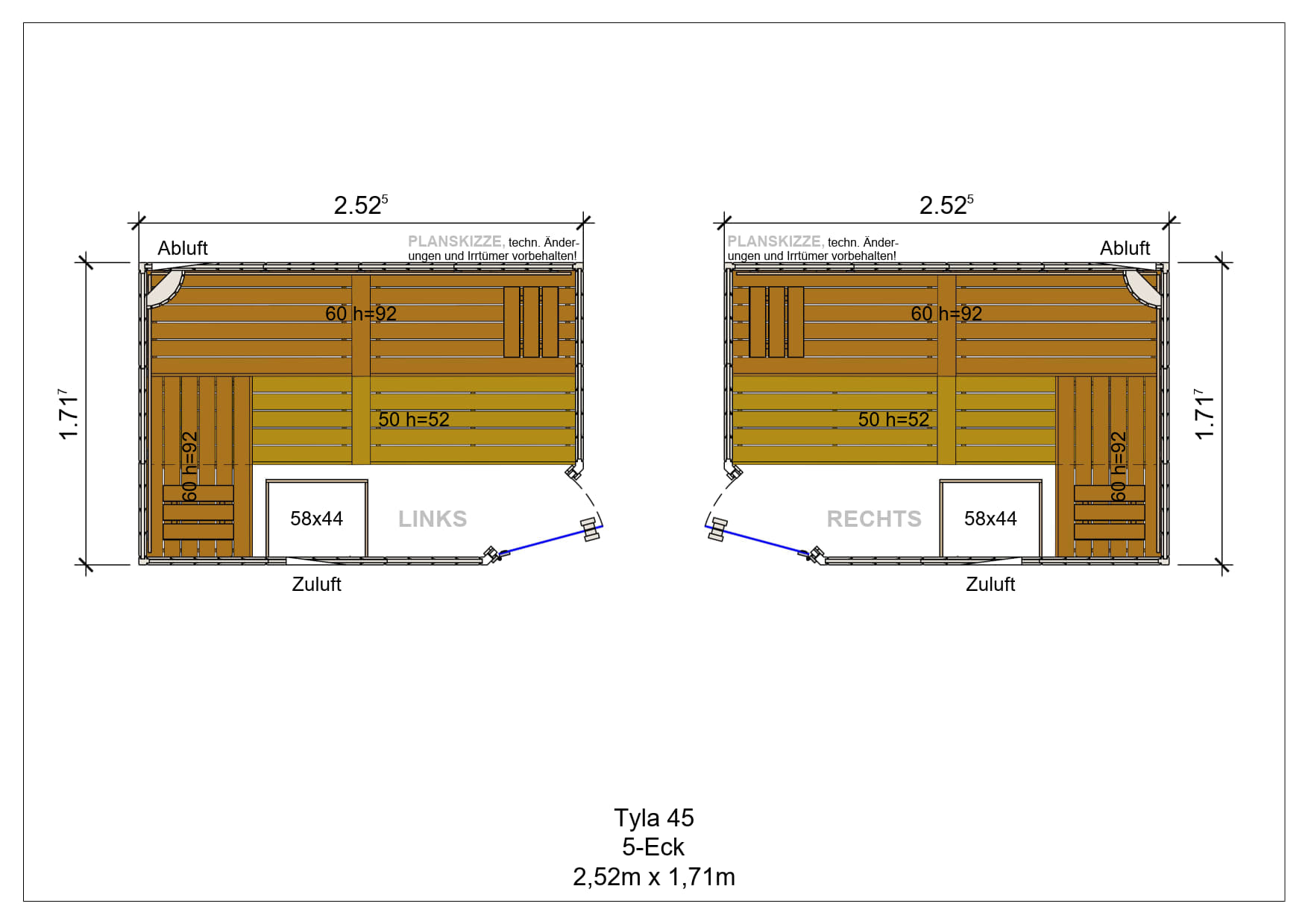 Sauna premium de madera maciza Tyla pentagonal fabricada a medida
