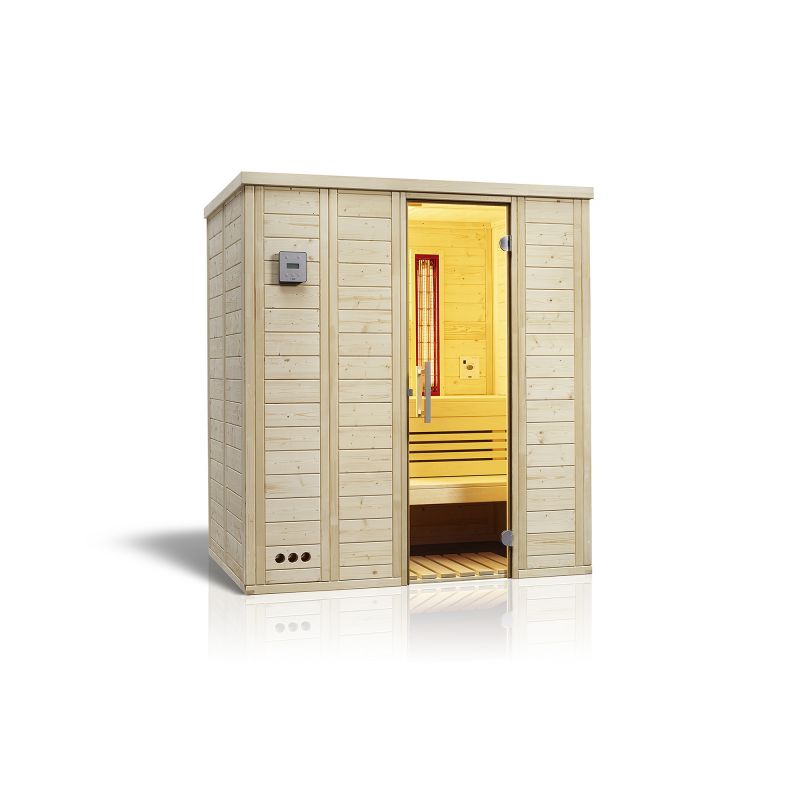 infraworld-sauna-vitalis-complete-184_b1f1381974dca356d73ccdb2867f7645-2 Kombisauna und Infrarotkabine Vitalis Complete 184, inkl. Verdampferofen und VitalLight ABC Strahler