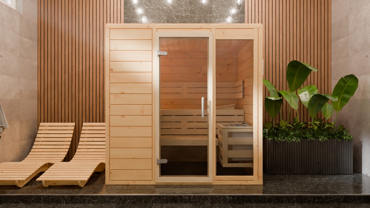 Massivholzsauna Espoo 4 Eck Massivholzsauna Espoo 4 Eck
