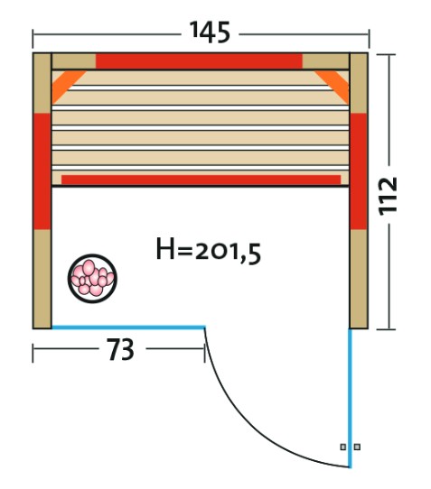 Infraworld Infrarotkabine TrioSol Glas 145 Fichte