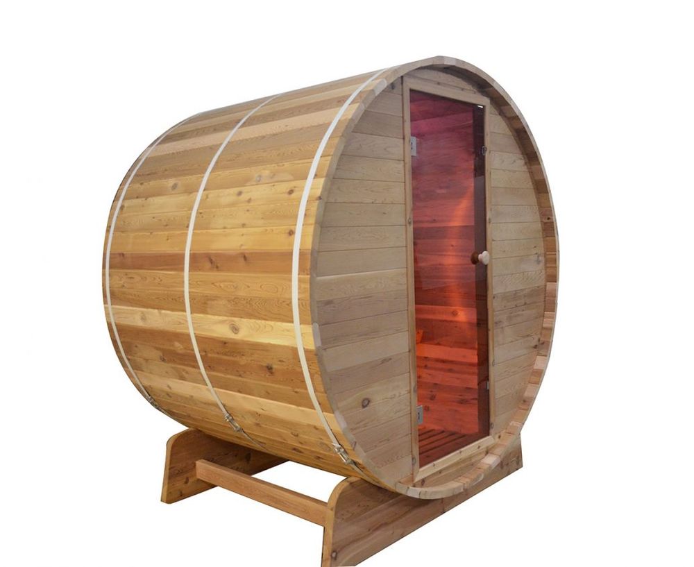 Fasssauna Infrarotkabine Barrel FS Cedar Clear, 150 x Q 197