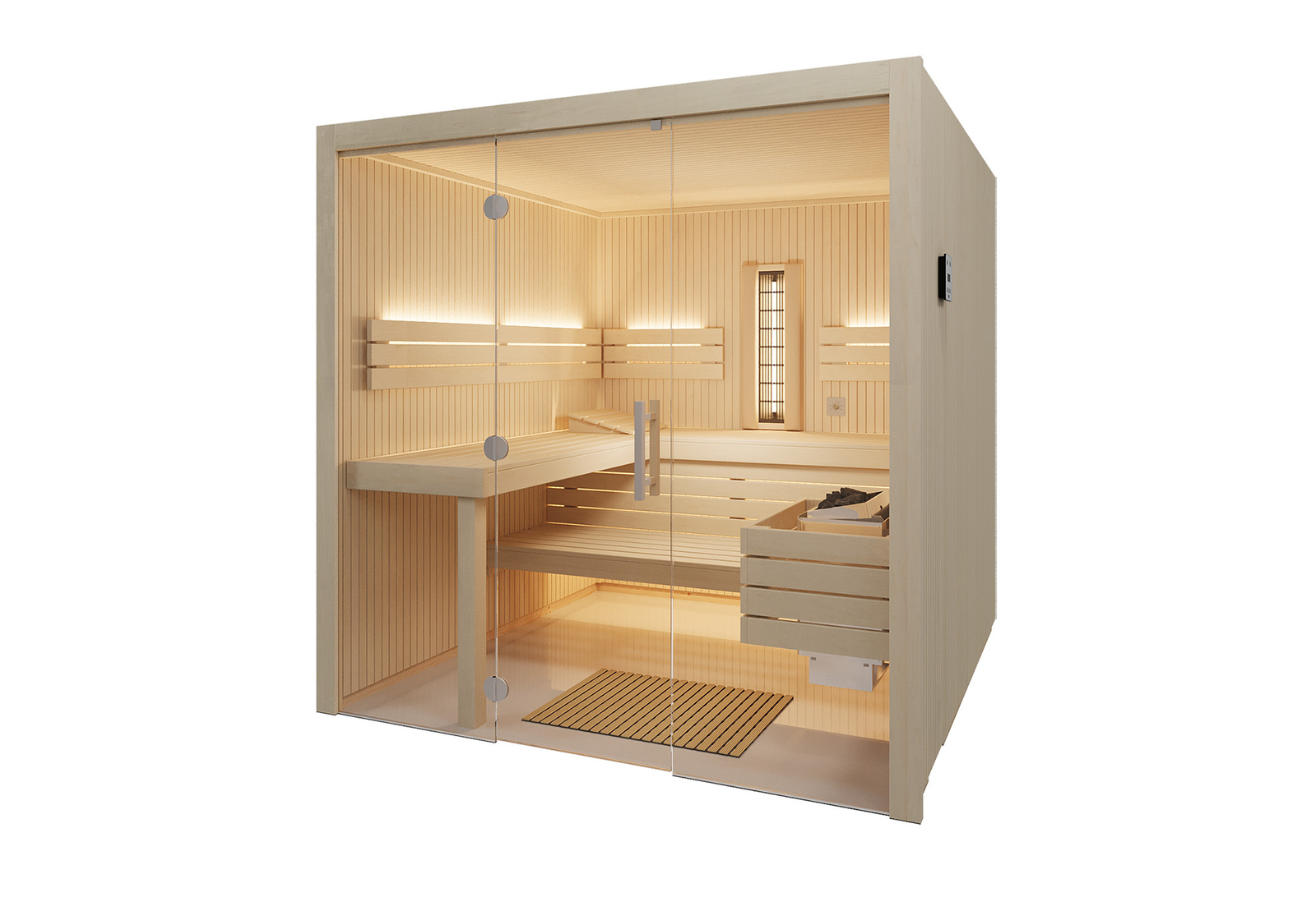 Infraworld Sauna Gracil Complete 210 – 75 mm Multifunktionssauna inkl. 5-teiligem gratis Zubehörset