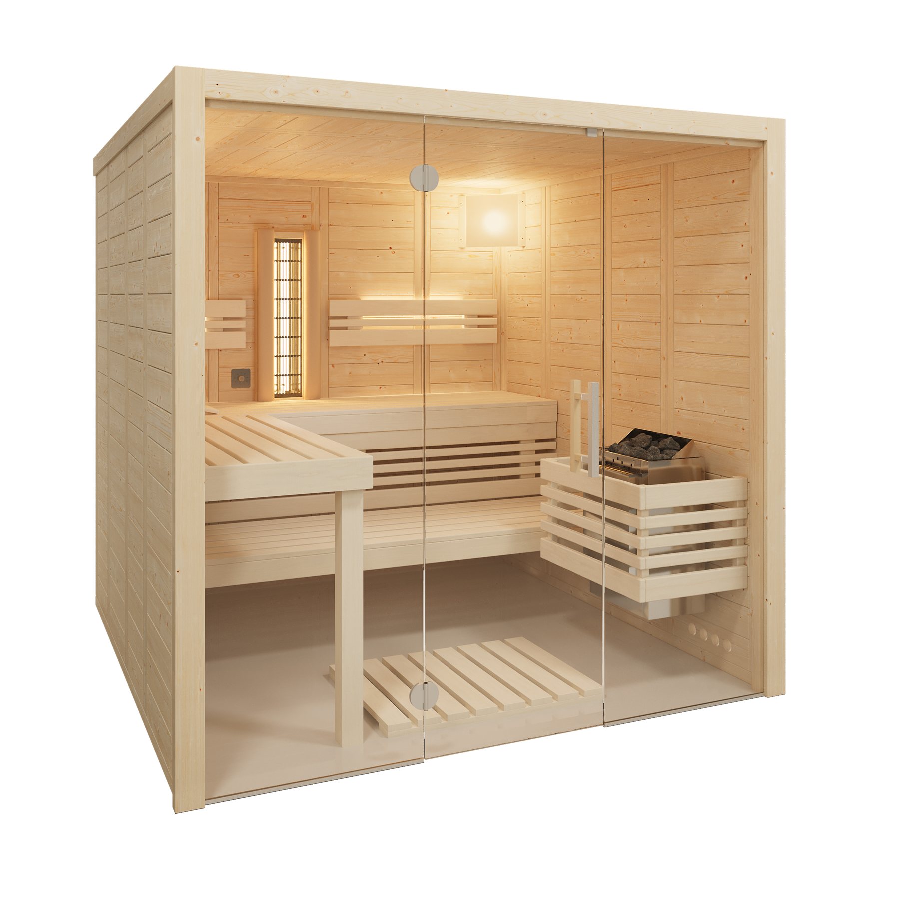 Infraworld Kombisauna Solido Glas Complete 215 – Ansicht 3