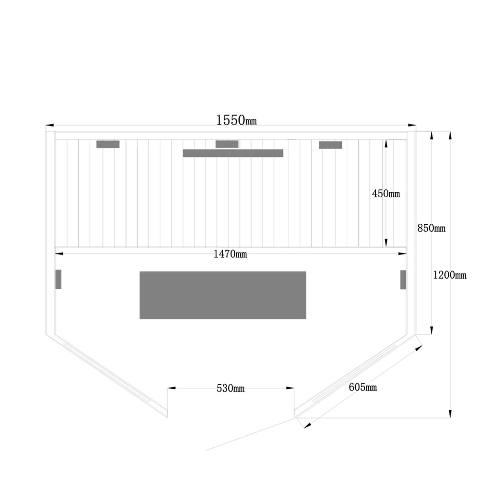 Infrarotsauna Redsun XL Deluxe Vollspektrumstrahler 155 x 120 x 190 cm