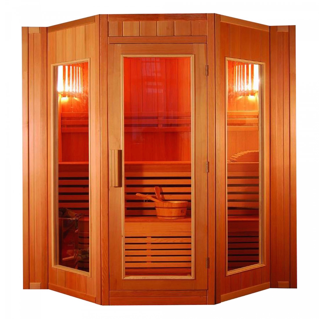 pd-1026-01 Finnische Sauna Alaska II inkl. Ofen und Zubehör für bis zu vier Personen