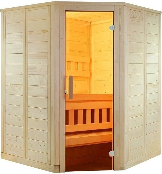 Massivsauna Wellfun Mini mit 8 kw Ofen / 145 x 145 x 204 Massivsauna Wellfun Mini mit 8 kw Ofen / 145 x 145 x 204