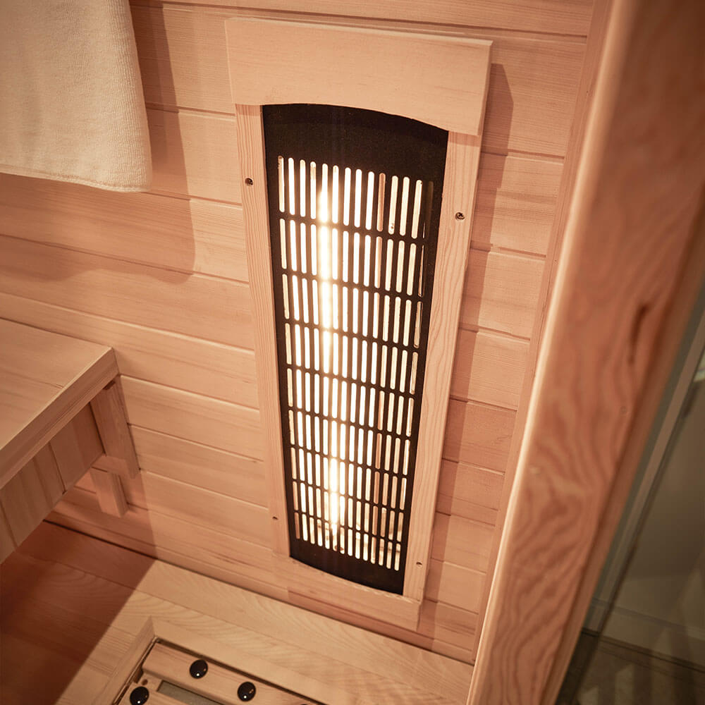 Sauna de infrarrojos Redsun M Deluxe Plus con emisores de espectro completo y de magnesio 120 x 105 x 190 cm