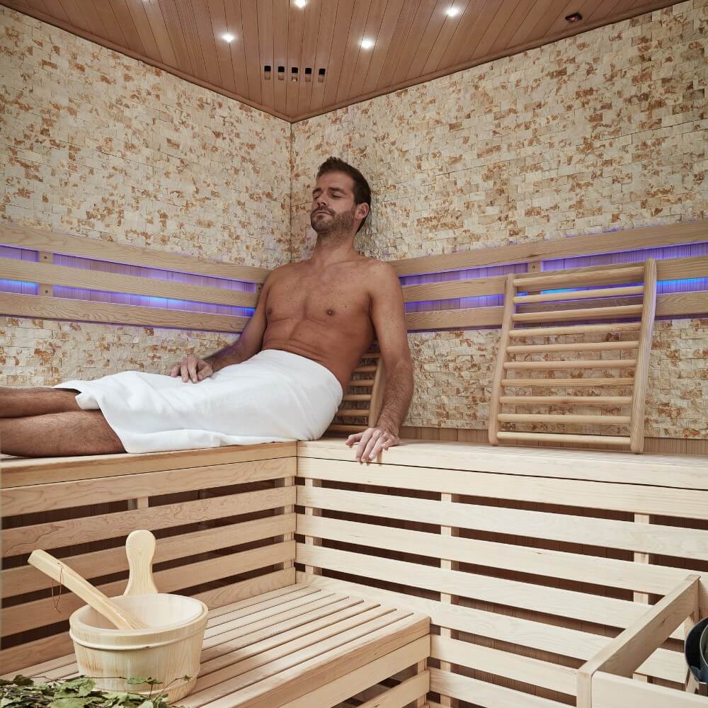 Sauna traditionnel Skyline XL BIG mur en pierre artificielle