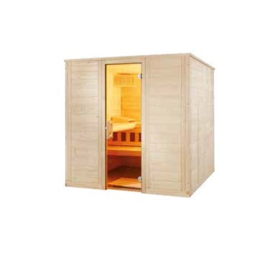 Massivsauna Wellfun Large ohne Ofen / 206 x 206 x 204 Massivsauna Wellfun Large ohne Ofen / 206 x 206 x 204