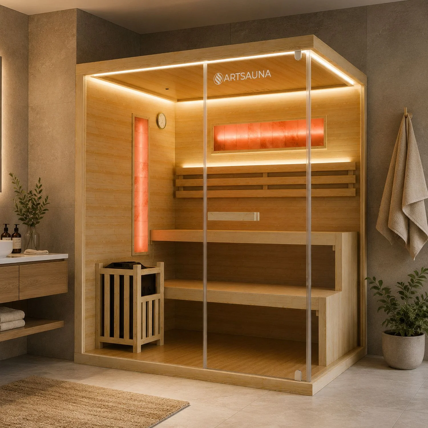 Innensauna Vantaa 175 mit Salzsteinen
