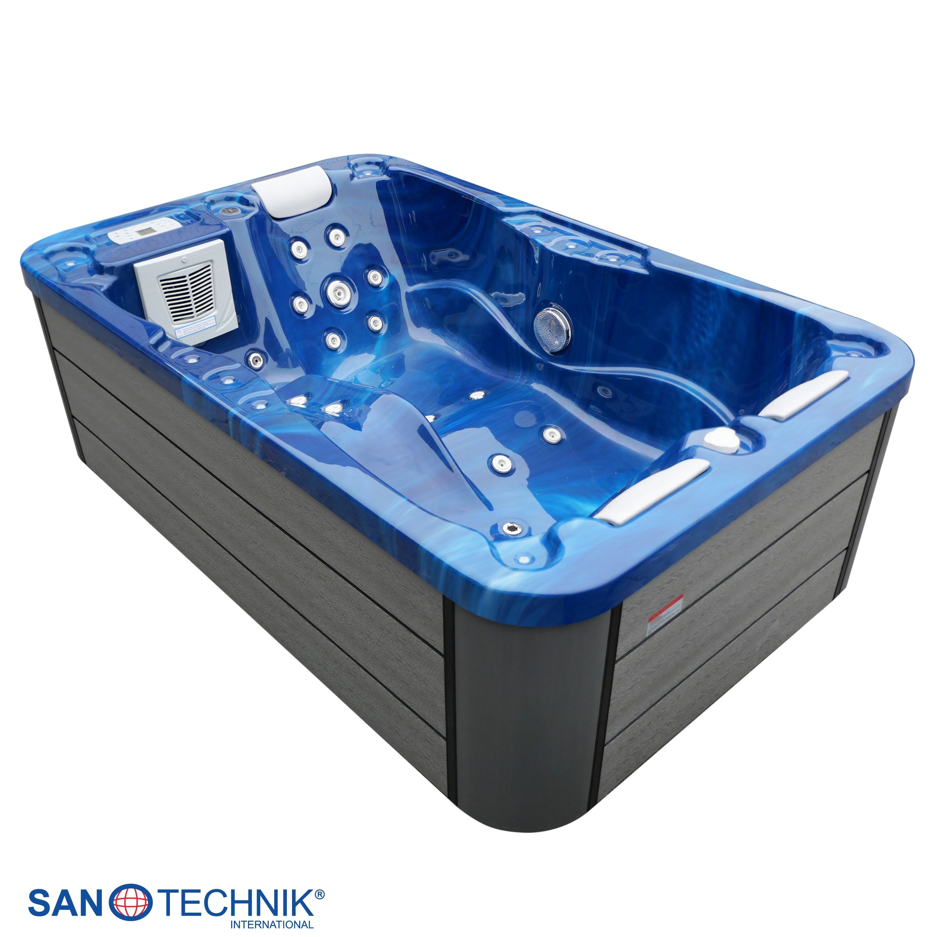 Outdoor Whirlpool Modena blau inkl. Abdeckung 205 x 130