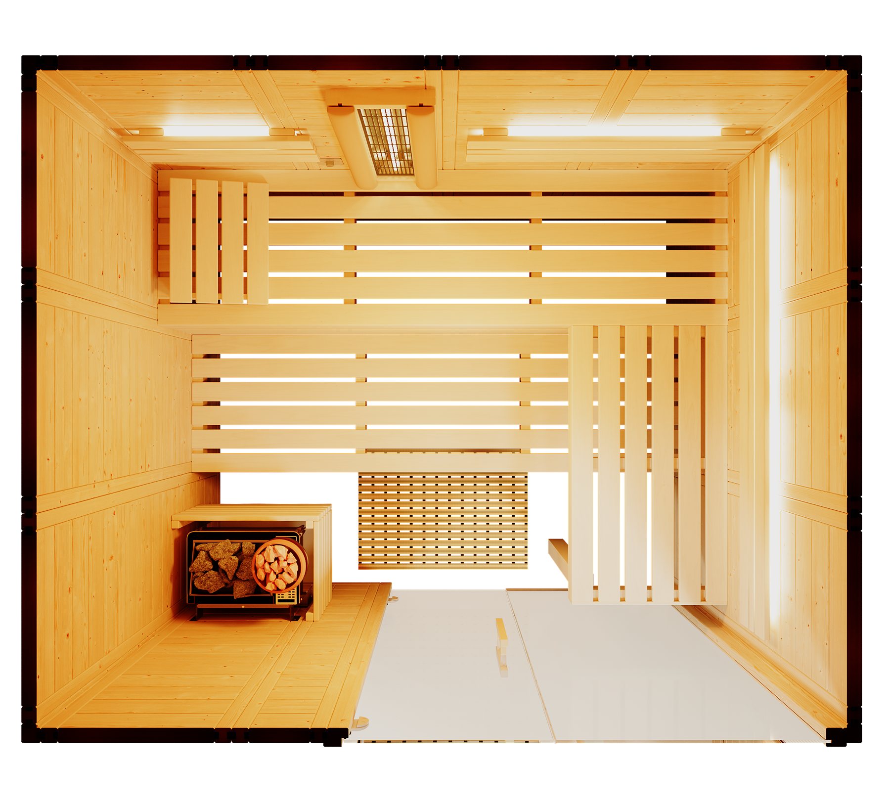 Infraworld Massivholzsauna Modula – Maßanfertigung – Ansicht 4