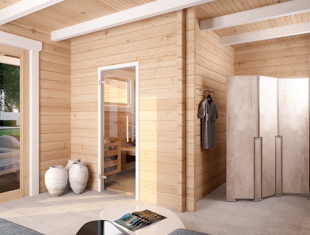 Gartensauna Sauna-Blockhaus MODULAR