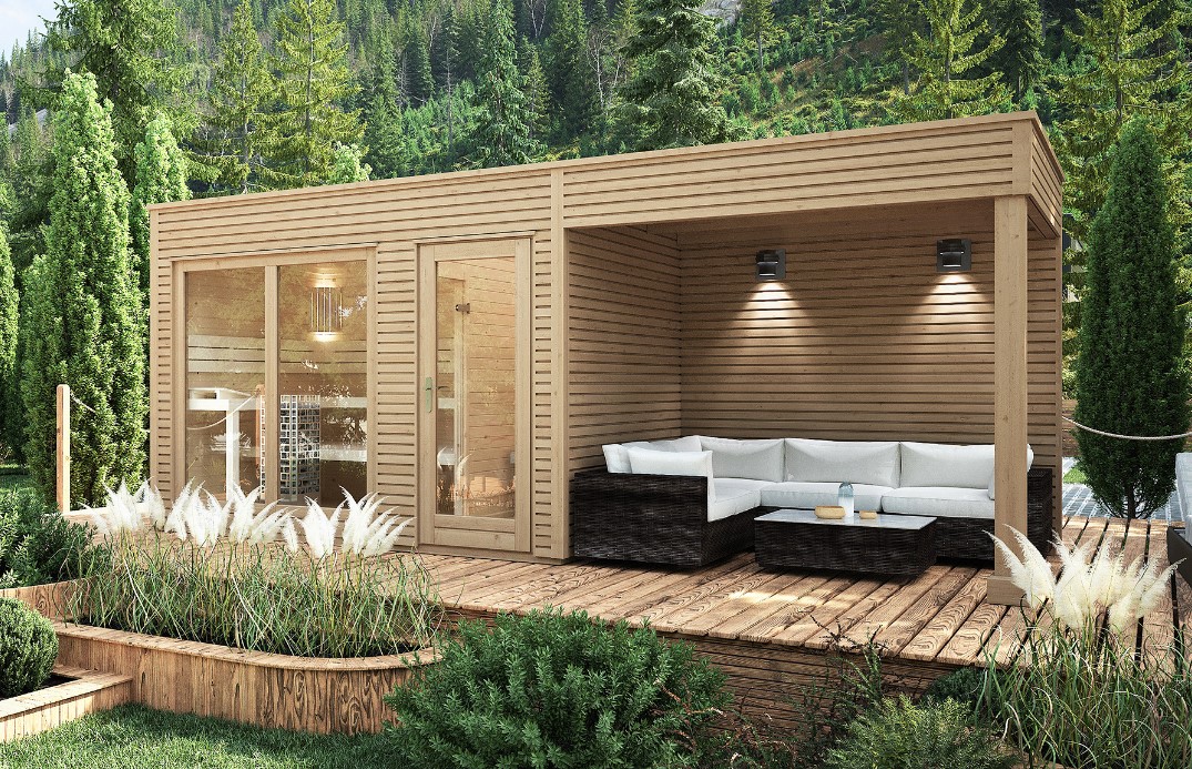 Saunahaus Glow Plus im Sonderbau Saunahaus Glow Plus im Sonderbau