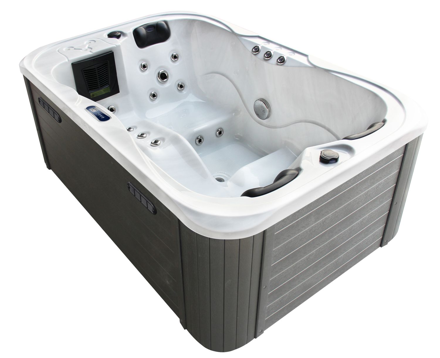 Outdoor Whirlpool Spa TINO Pro in weiß / silber marmoriert Outdoor Whirlpool Spa TINO Pro in weiß / silber marmoriert