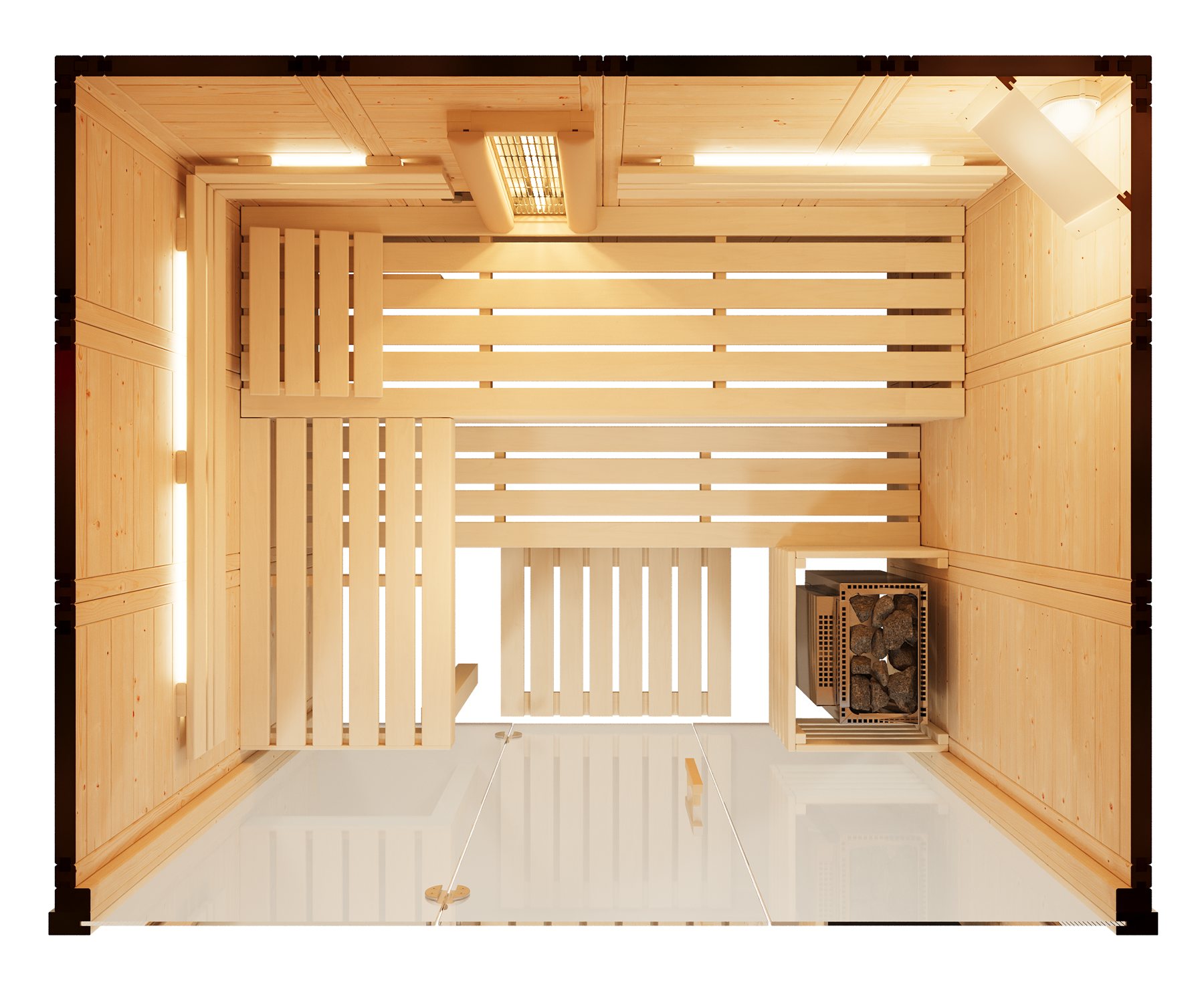 Infraworld Kombisauna Solido Glas Complete 170 – Ansicht 4