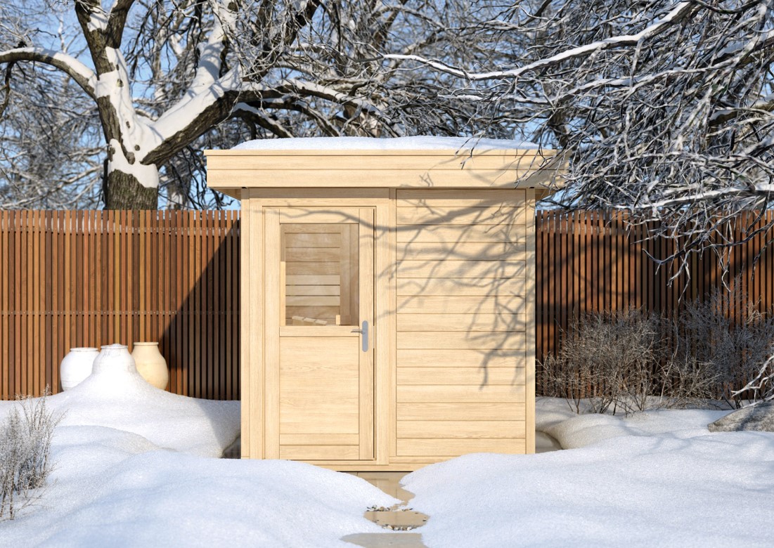Design Außensauna LIMA 4-Eck mit Vorraum Design Außensauna LIMA 4-Eck mit Vorraum