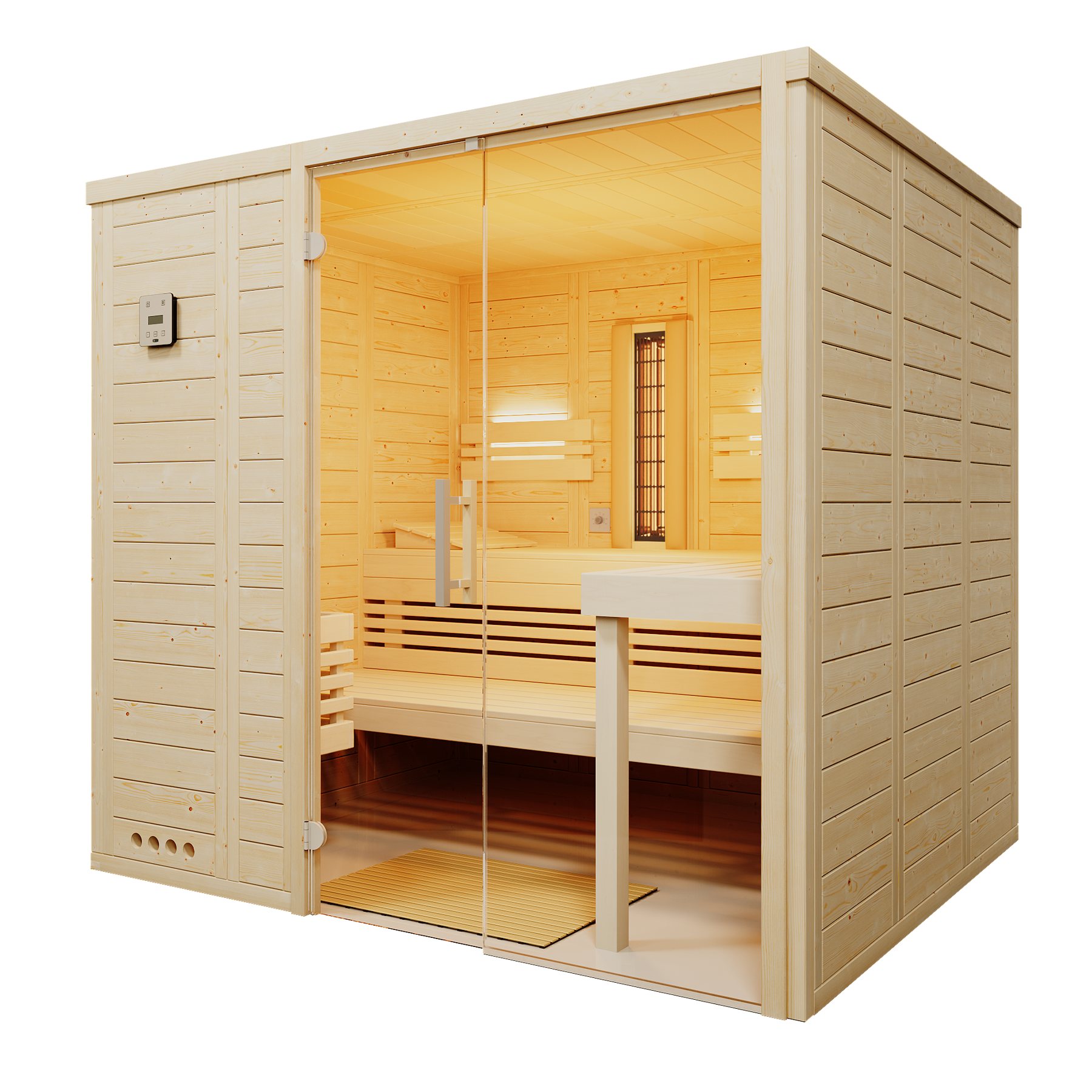 Infraworld Massivholzsauna Modula – Maßanfertigung – Ansicht 3
