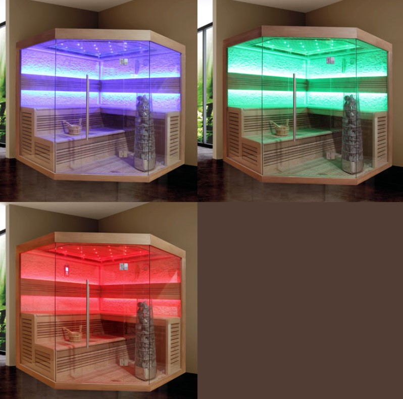 Sauna E1242C rote Zeder 180x180 ohne Saunaofen