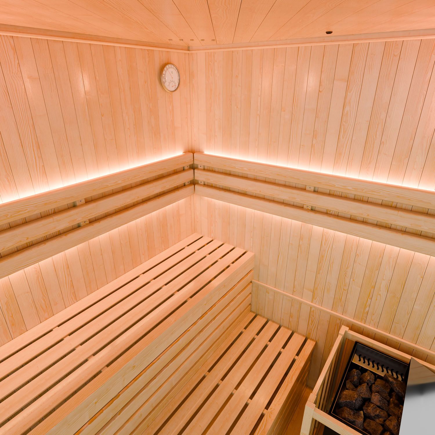 Finnische Sauna Espoo 150 aus Hemlockholz