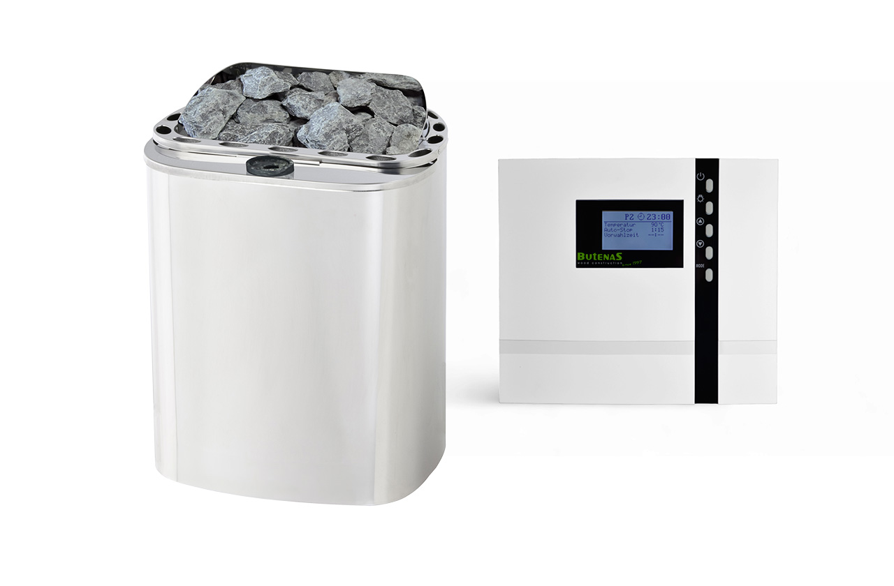 EOS Bi-O Mini 3,6 kW Saunaofen Set mit EOS Econ H2