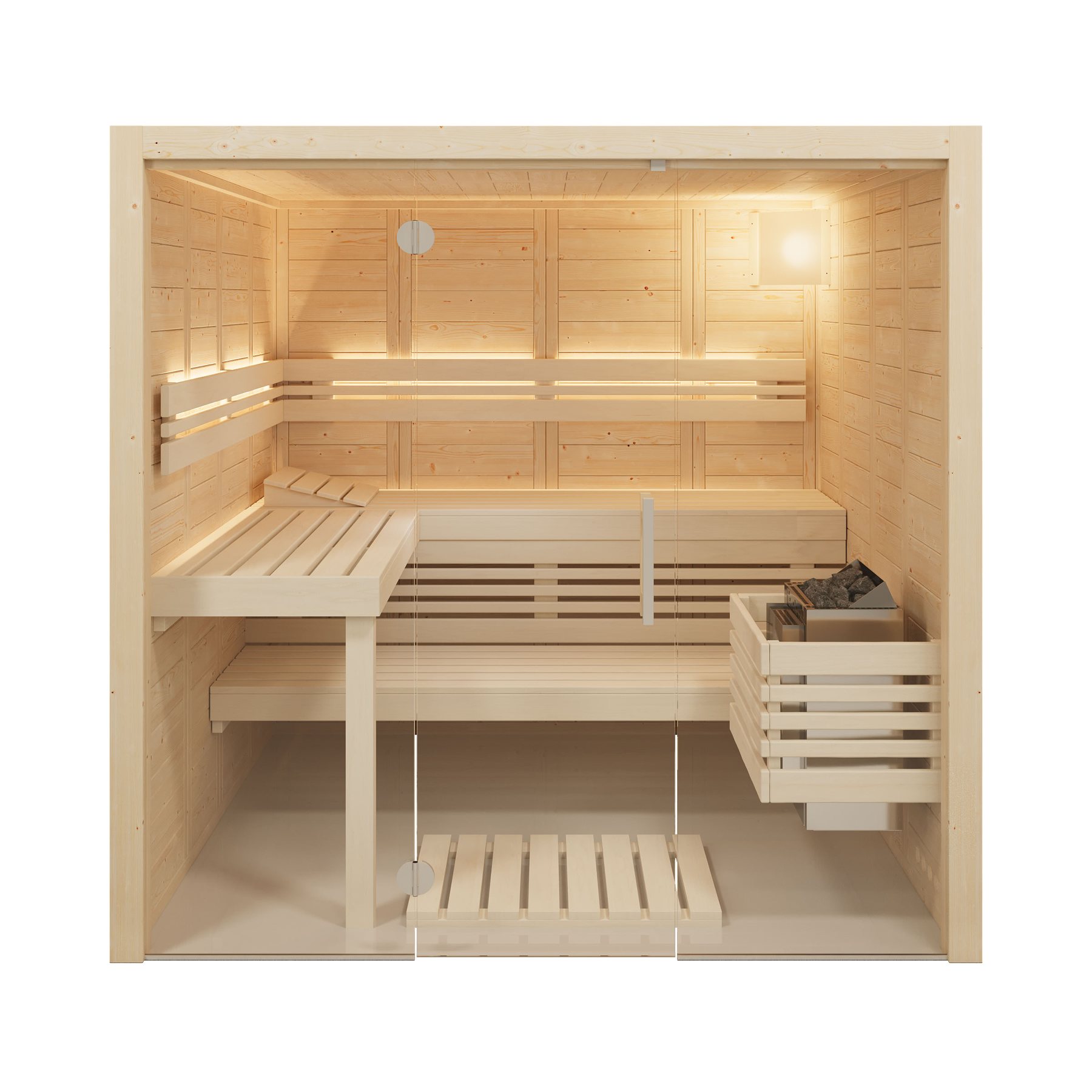 Infraworld Massivholzsauna Solido Glas 215