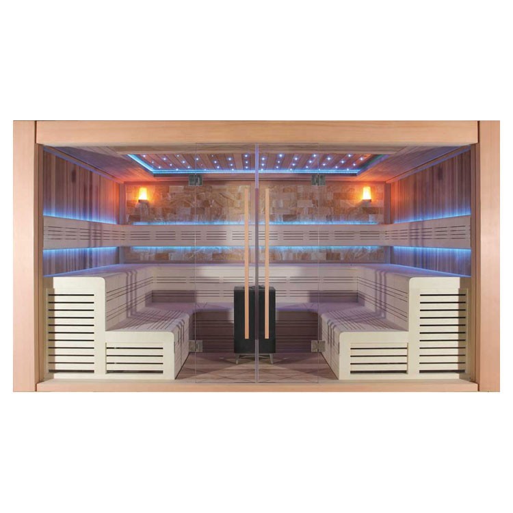 Finnische Sauna AWT E1400B aus Zedernholz inkl. Saunaofen Vitra / 350 x 300 Finnische Sauna AWT E1400B aus Zedernholz inkl. Saunaofen Vitra / 350 x 300