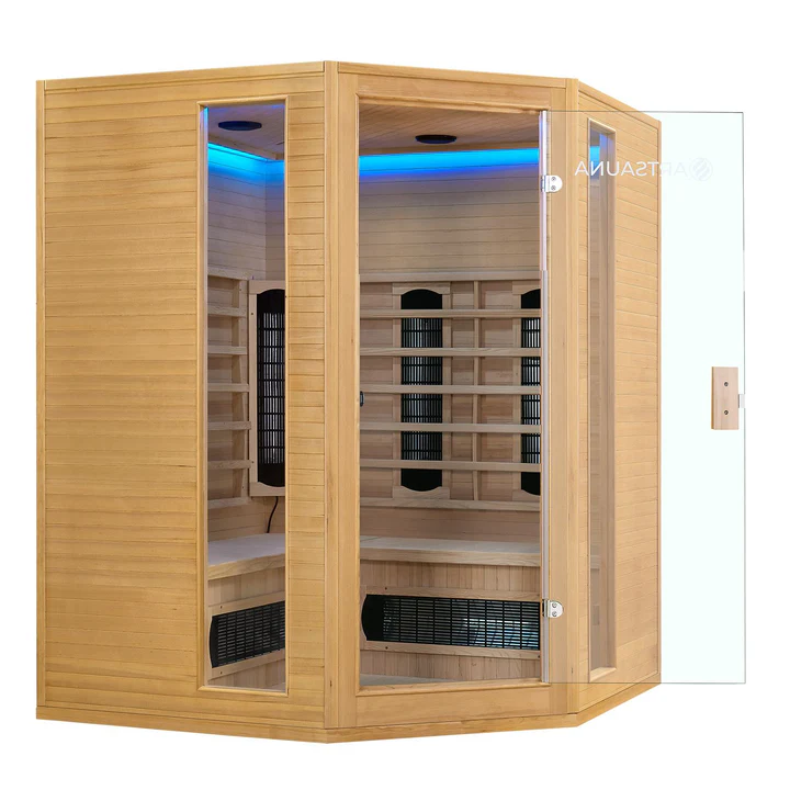 Infrarotkabine Nyborg E150K mit Keramikstrahlern aus Hemlockholz