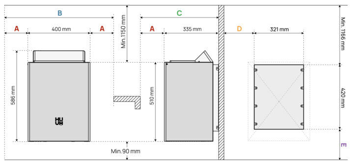 Huum Core Wall Saunaofen Set mit UKU Steuerung