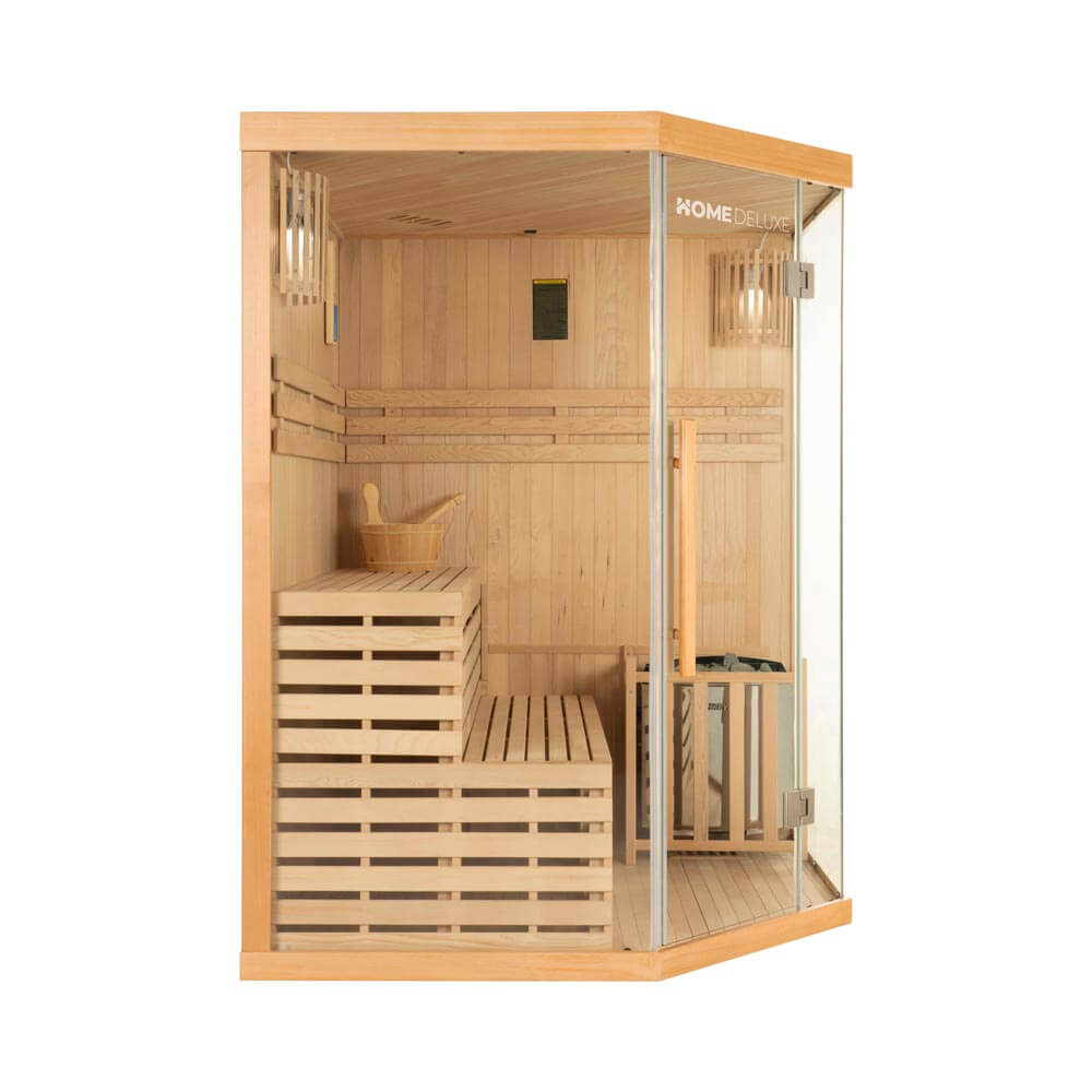 Sauna Skyline XL z drewna Hemlock / 150 x 150 x 200 cm
