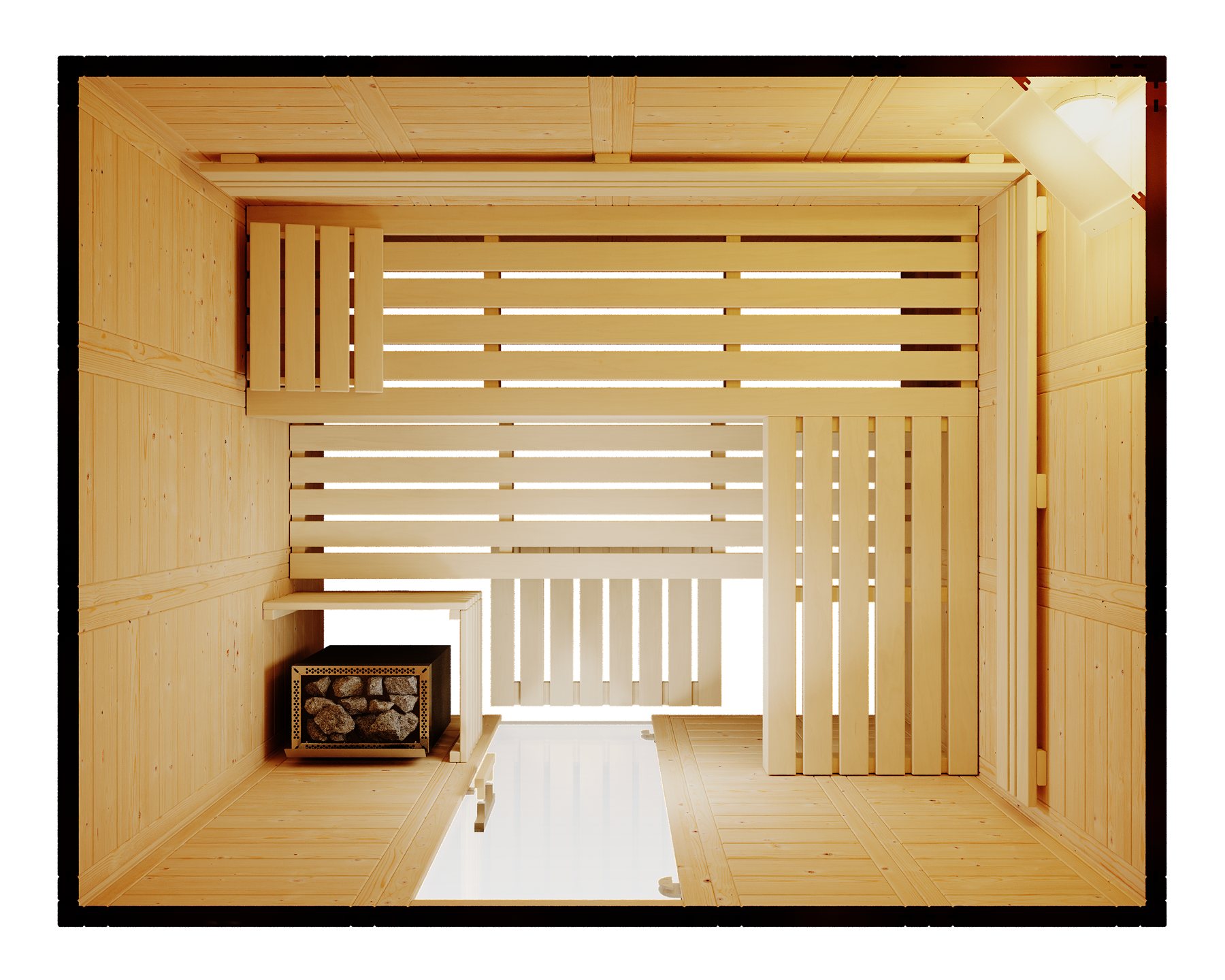 Infraworld Massivholzsauna Solido 210 – Ansicht 3