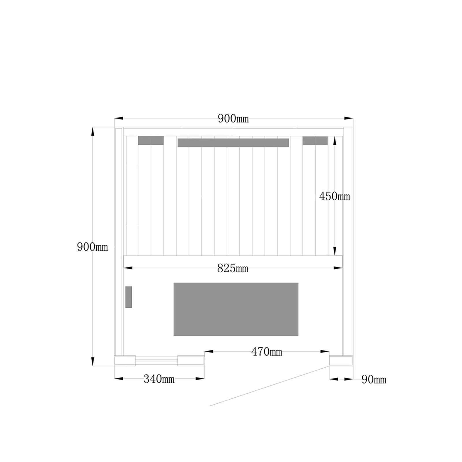 Sauna infrarouge Redsun S Deluxe émetteurs à spectre complet 90 x 90 x 190 cm